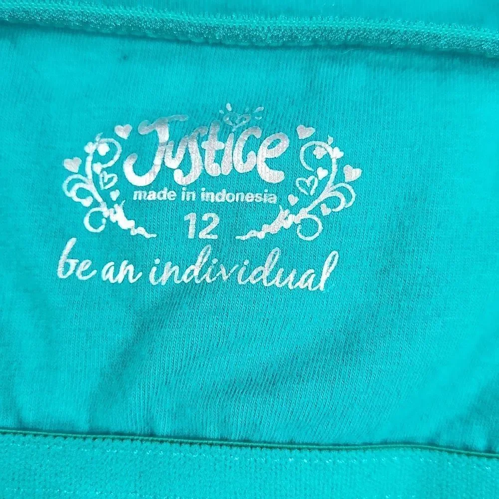 🩵Justice Teal Built-in Bra Sleeveless Top Youth Size 12